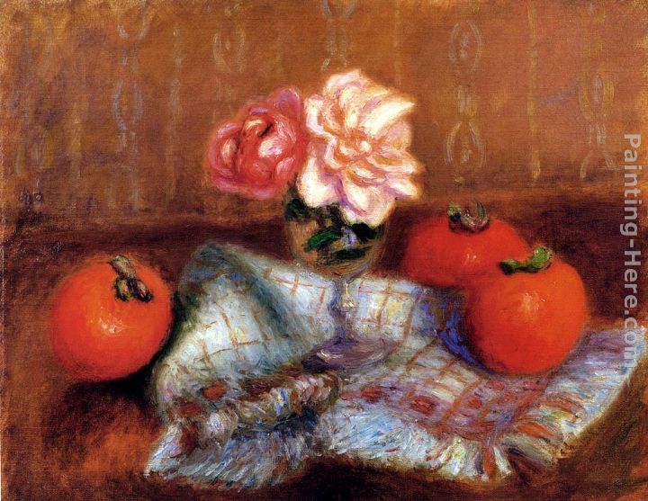 Roses And Persimmons painting - William Glackens Roses And Persimmons art painting